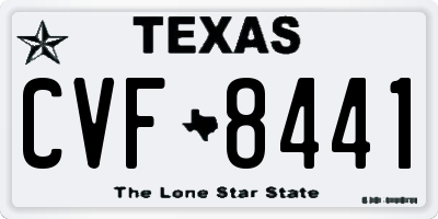TX license plate CVF8441