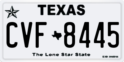 TX license plate CVF8445
