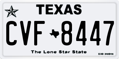 TX license plate CVF8447