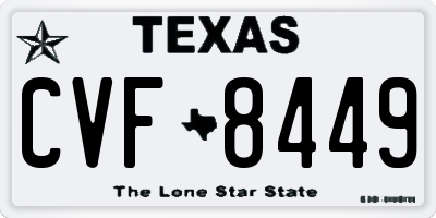 TX license plate CVF8449