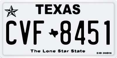 TX license plate CVF8451