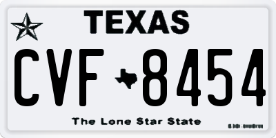 TX license plate CVF8454