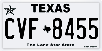 TX license plate CVF8455