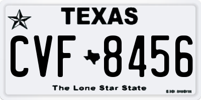TX license plate CVF8456