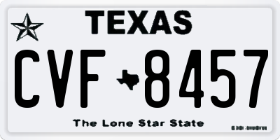 TX license plate CVF8457