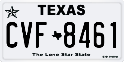 TX license plate CVF8461