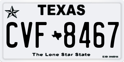 TX license plate CVF8467