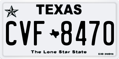 TX license plate CVF8470