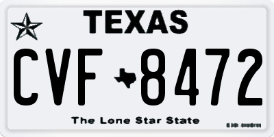 TX license plate CVF8472