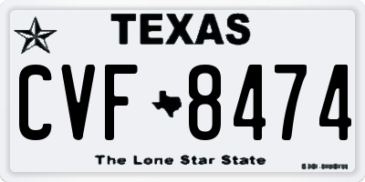 TX license plate CVF8474
