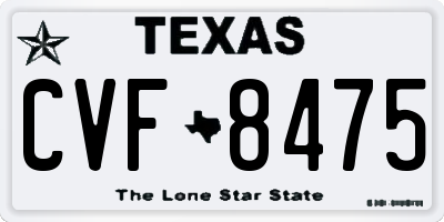 TX license plate CVF8475