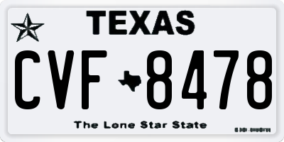 TX license plate CVF8478