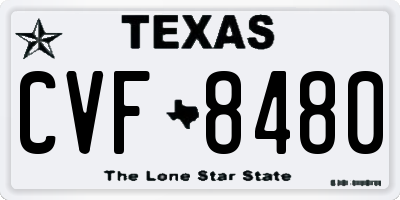 TX license plate CVF8480