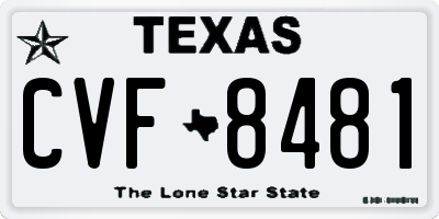 TX license plate CVF8481