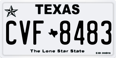 TX license plate CVF8483