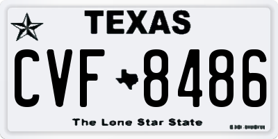TX license plate CVF8486