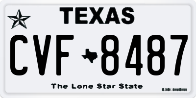 TX license plate CVF8487