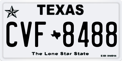 TX license plate CVF8488