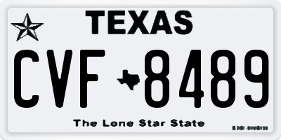 TX license plate CVF8489
