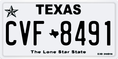 TX license plate CVF8491
