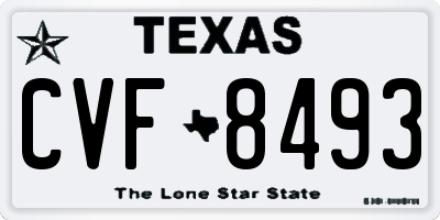 TX license plate CVF8493