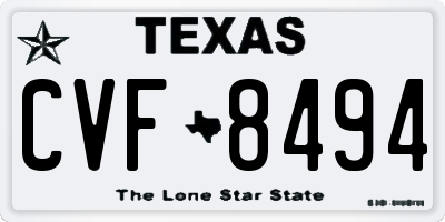 TX license plate CVF8494