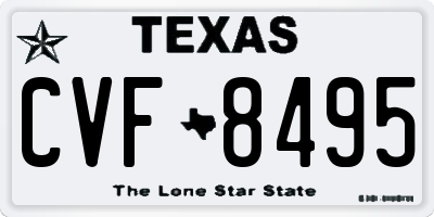 TX license plate CVF8495
