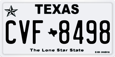 TX license plate CVF8498