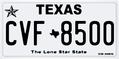 TX license plate CVF8500