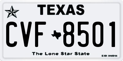 TX license plate CVF8501