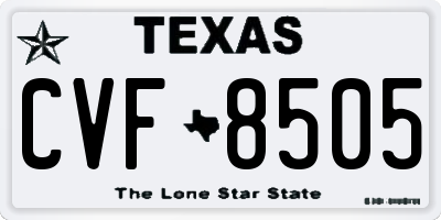 TX license plate CVF8505