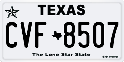 TX license plate CVF8507