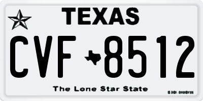 TX license plate CVF8512