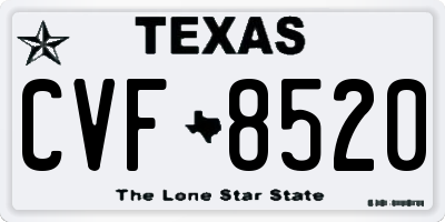 TX license plate CVF8520