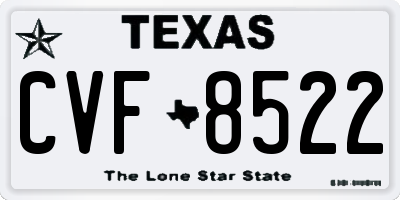 TX license plate CVF8522