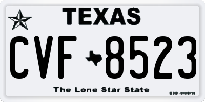 TX license plate CVF8523