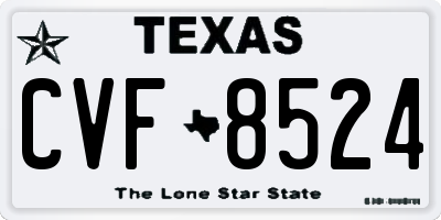 TX license plate CVF8524