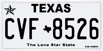TX license plate CVF8526