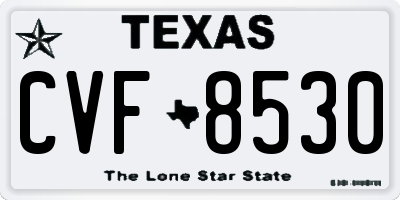 TX license plate CVF8530