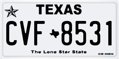 TX license plate CVF8531