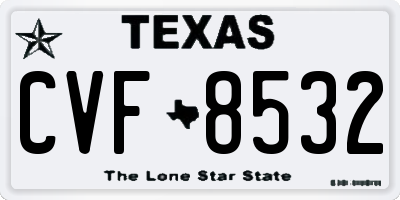 TX license plate CVF8532