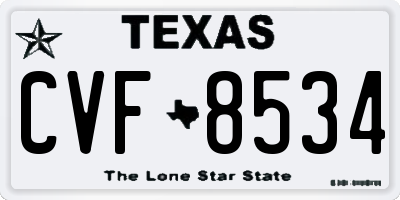 TX license plate CVF8534