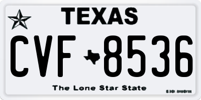 TX license plate CVF8536