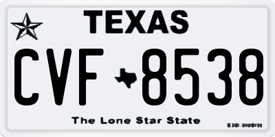 TX license plate CVF8538