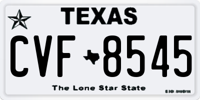 TX license plate CVF8545