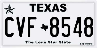 TX license plate CVF8548