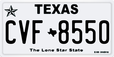 TX license plate CVF8550