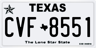 TX license plate CVF8551