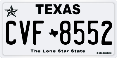 TX license plate CVF8552