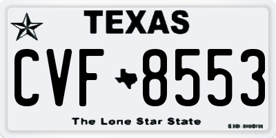 TX license plate CVF8553